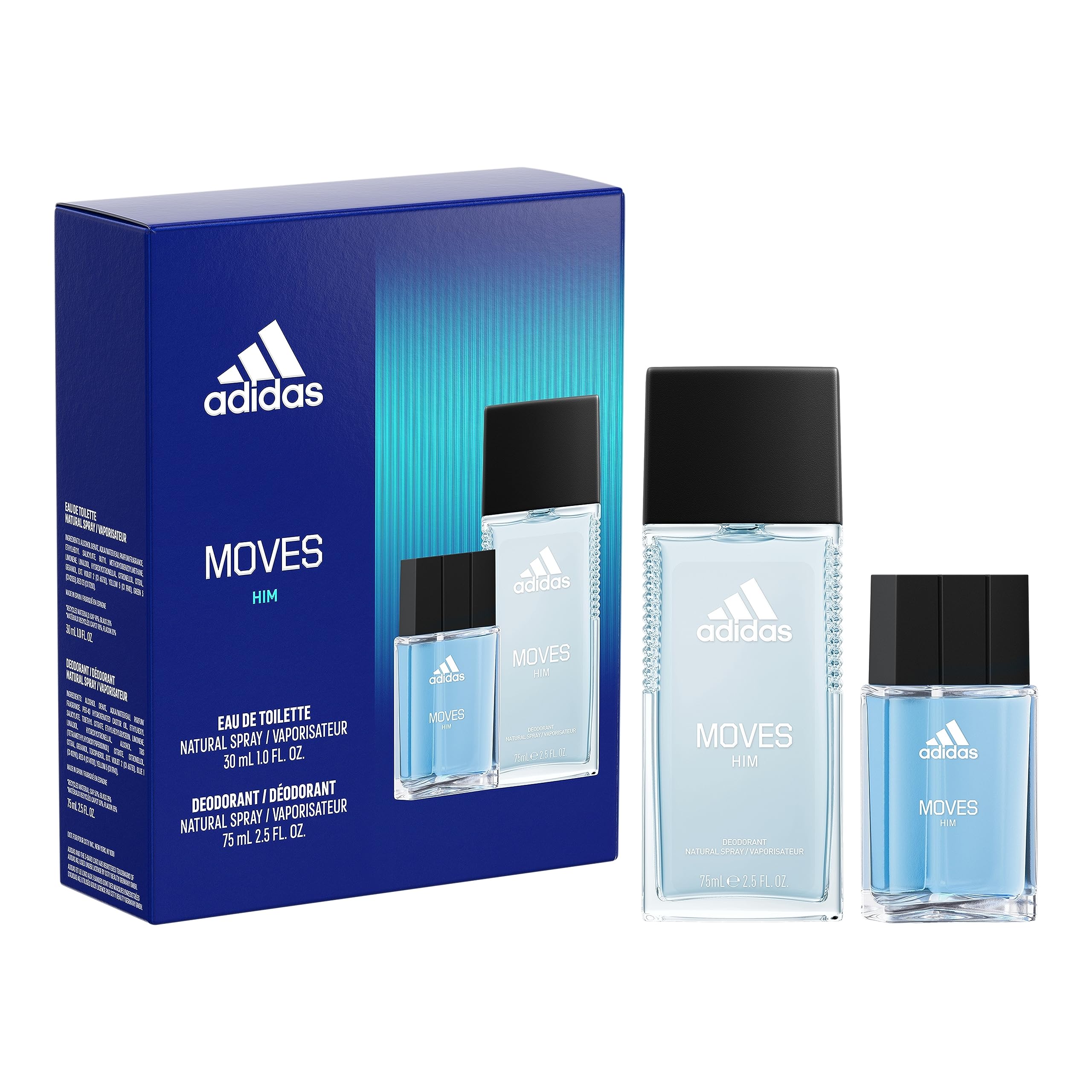 adidas Moves for Him Gift Set for Men : stimulates the senses with